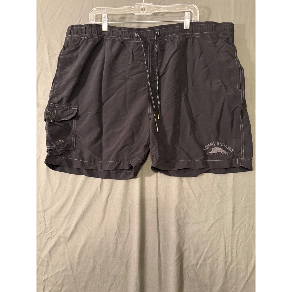 Tommy Bahama Relax Mens Black Swim Trunks Board Shorts Cargo Pocket XL